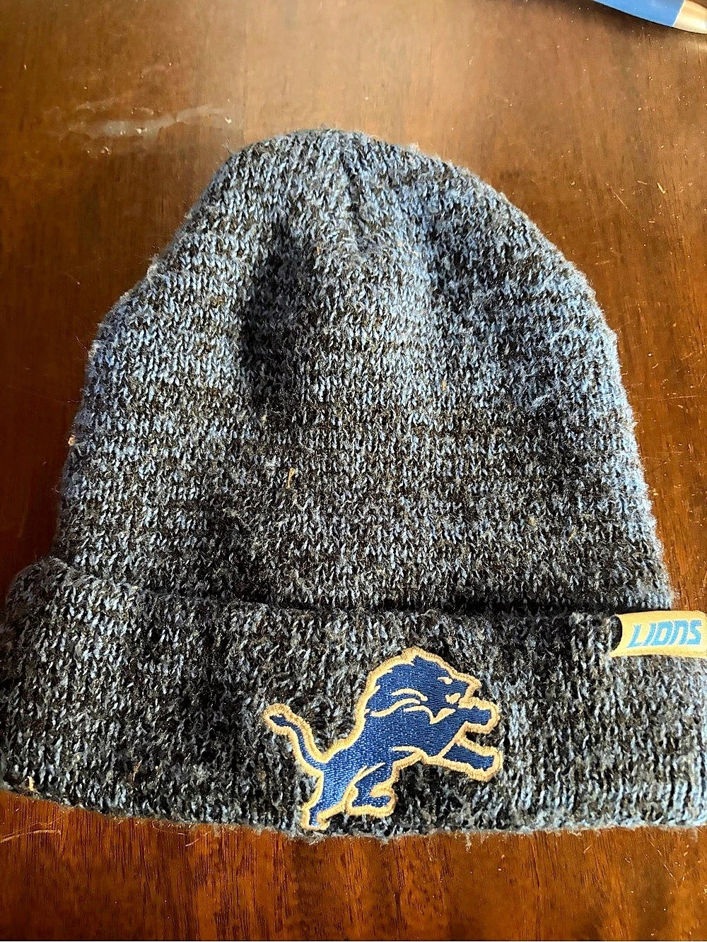 NFL Detroit Lions Knit Beanie Blue & Black